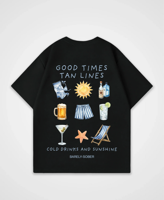 GOOD TIMES TAN LINES OVERSIZED SHIRT