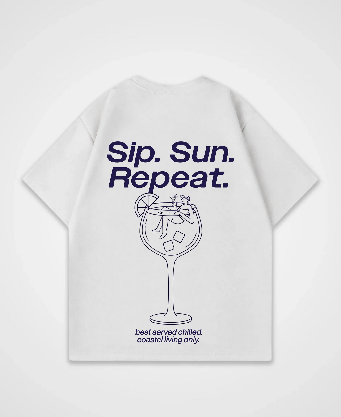 SIP. SUN. REPEAT. OVERSIZED SHIRT