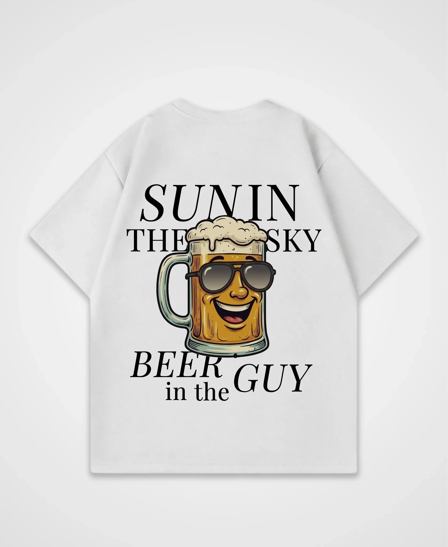SUN IN THE SKY BEER IN THE GUY OVERSIZED SHIRT