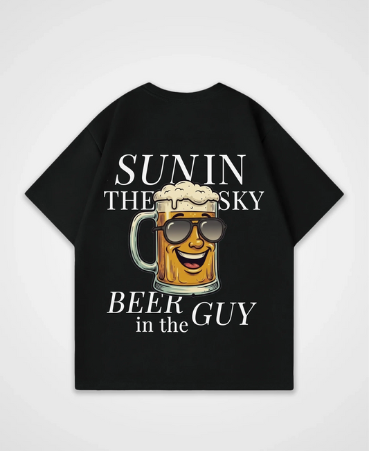 SUN IN THE SKY BEER IN THE GUY OVERSIZED SHIRT