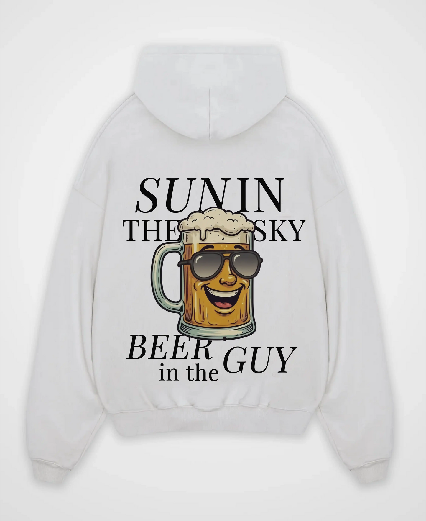 SUN IN THE SKY BEER IN THE GUY OVERSIZED HOODIE
