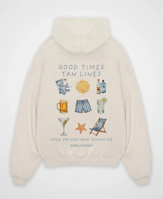 GOOD TIMES TAN LINES OVERSIZED HOODIE