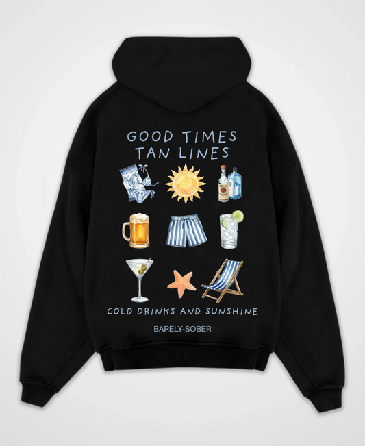 GOOD TIMES TAN LINES OVERSIZED HOODIE