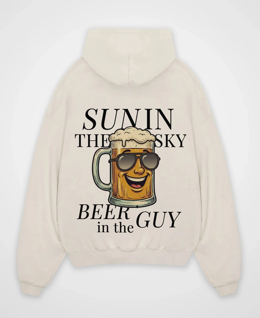 SUN IN THE SKY BEER IN THE GUY OVERSIZED HOODIE
