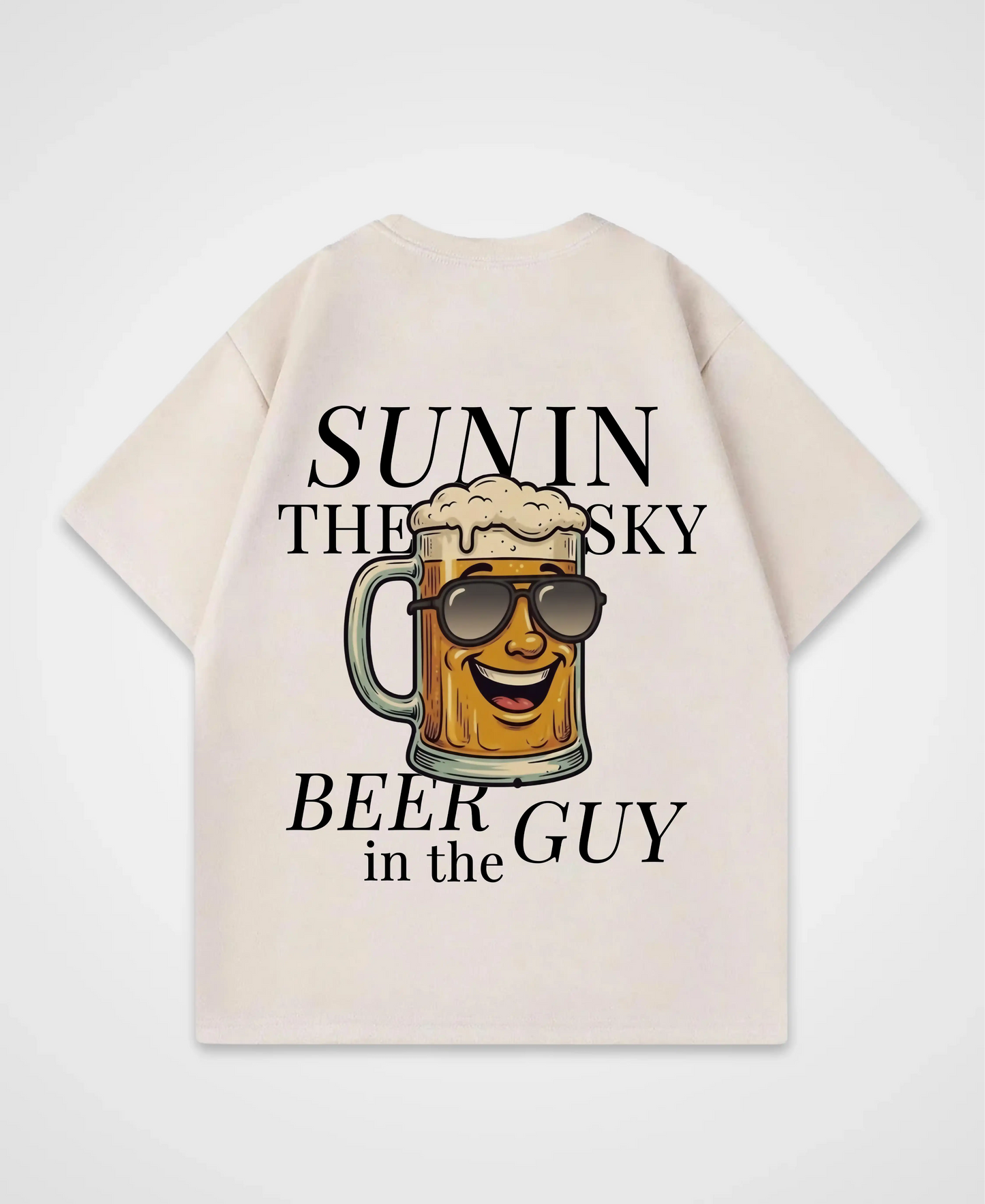 SUN IN THE SKY BEER IN THE GUY OVERSIZED SHIRT