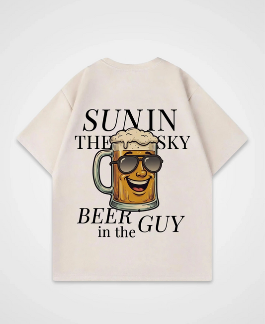 SUN IN THE SKY BEER IN THE GUY OVERSIZED SHIRT