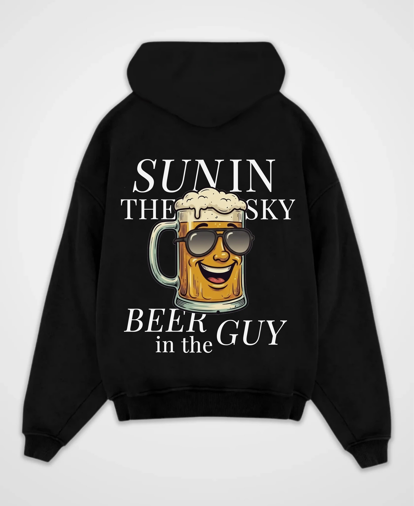 SUN IN THE SKY BEER IN THE GUY OVERSIZED HOODIE